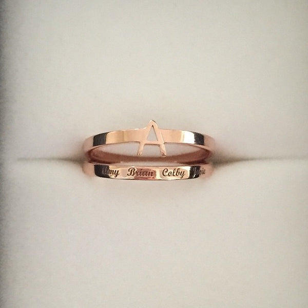 Dainty Personalized Band - Onyx and Blush
 - 2