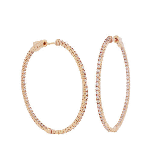 Large Pave In/Out Hoops - Onyx and Blush
 - 2