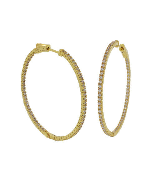Large Pave In/Out Hoops - Onyx and Blush
 - 3