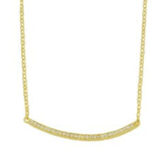 Classic Pave Bar Necklace - Onyx and Blush
 - 2