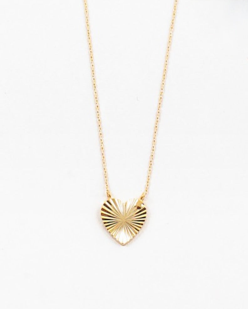 Faceted Dainty Gold Heart