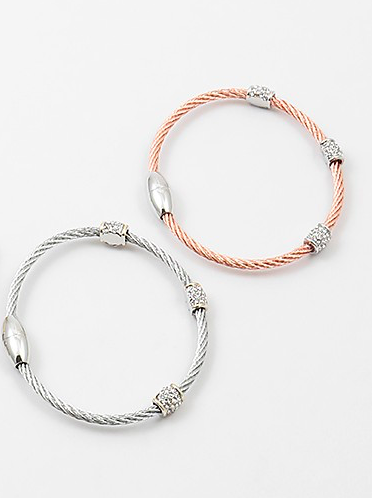 Pave Cable Bangles - Onyx and Blush
 - 4