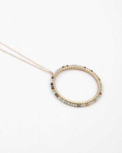 Beaded Open Circle Necklace