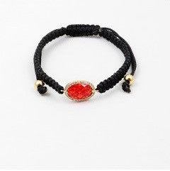 Black Pull with Ruby Red Stone - Onyx and Blush
